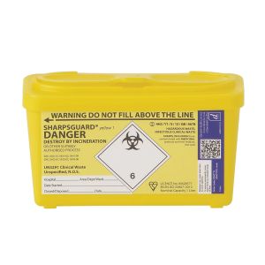 Sharpsguard Sharps Bin Yellow Lid 1 Litre