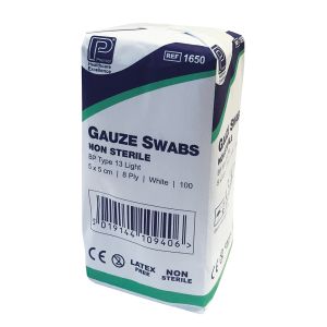 Premier 8ply Non Sterile Gauze Swabs ‑ 5cm x 5cm