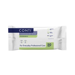 Conti Flushable Dry Patient Wipes Large (22cm x 24cm)