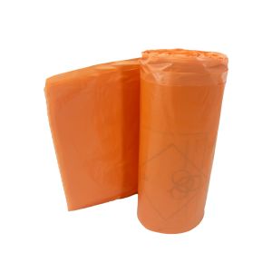 Orange Clinical Waste Sacks on a Roll ‑ 90L Medium Duty x 200 sacks