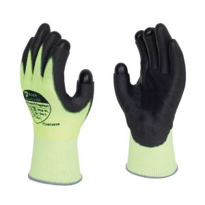 Matrix Green PU Fingerless Cut Resistant PU Palm Coated Glove