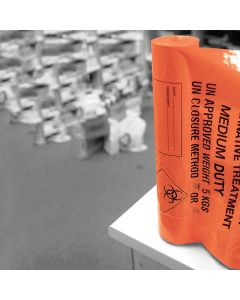 Orange Clinical Waste Sacks on a Roll ‑ 20L Medium Duty x 500 sacks
