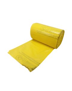Yellow Clinical Waste Sacks on a Roll ‑ Medium Duty x 500 sacks
