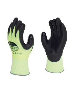 Matrix Green PU Fingerless Cut Resistant PU Palm Coated Glove