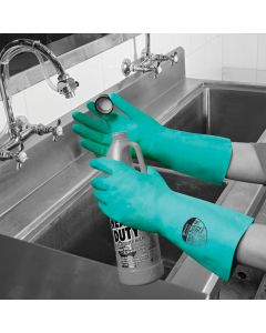 Nitri‑Tech III Green Flock Lined Nitrile Synthetic Rubber Glove