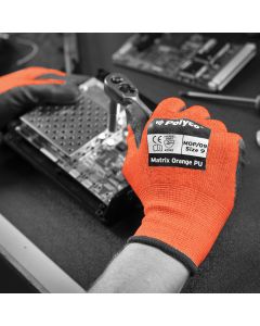 Matrix Orange PU Palm Coated Cut Resistant Glove